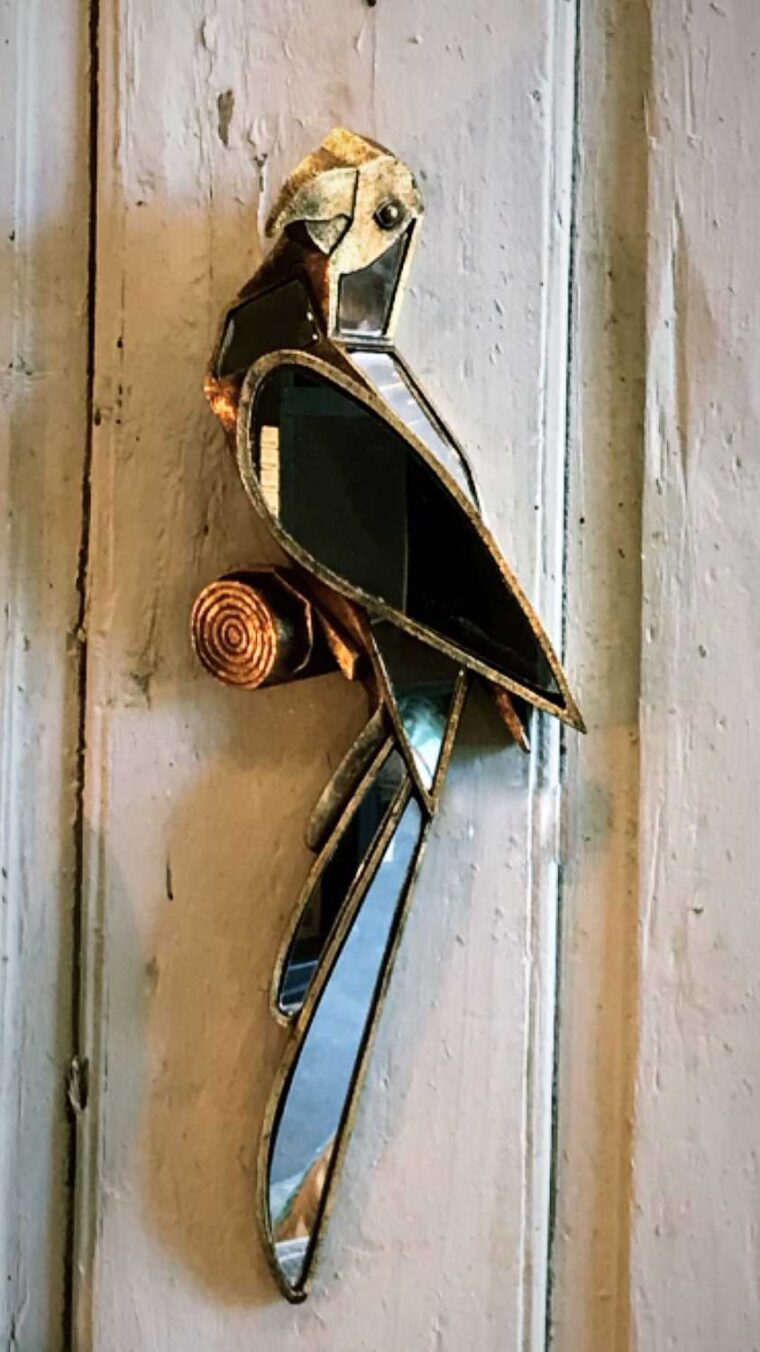 déco murale perroquet miroir
