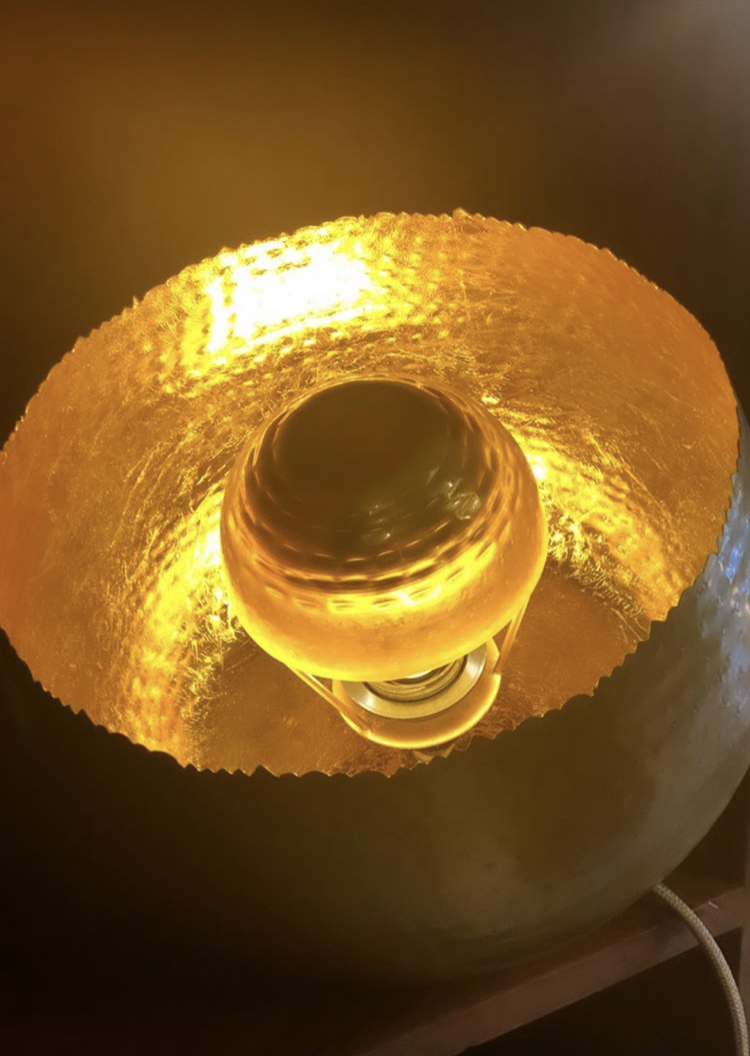 lampe ronde dorée apollon