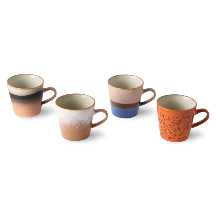 Set de 4 tasses à café avec anses collection 70s Ceramics