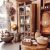 Armoire en fer effet laiton vieilli et verre 110 x 42 x 184 cm