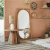 Table ronde en teck 45 x 65 cm RETRAIT MAGASIN UNIQUEMENT