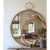 Miroir rond en rotin avec boucle S et M