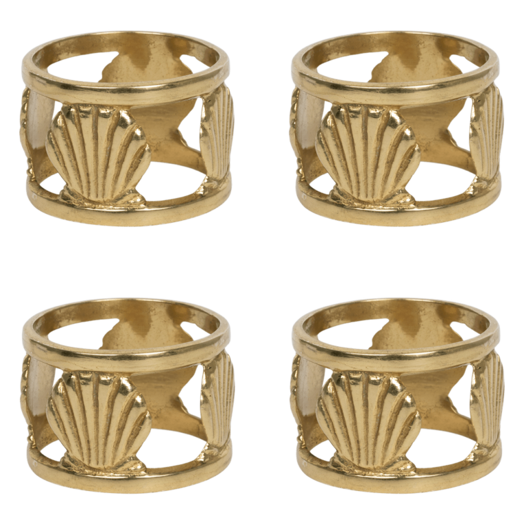 Rond de serviette forme coquillage en laiton