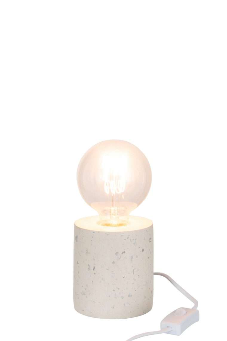Socle en ciment blanc effet terrazzo 10 cm