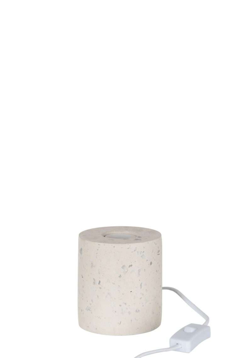 Socle en ciment blanc effet terrazzo 10 cm
