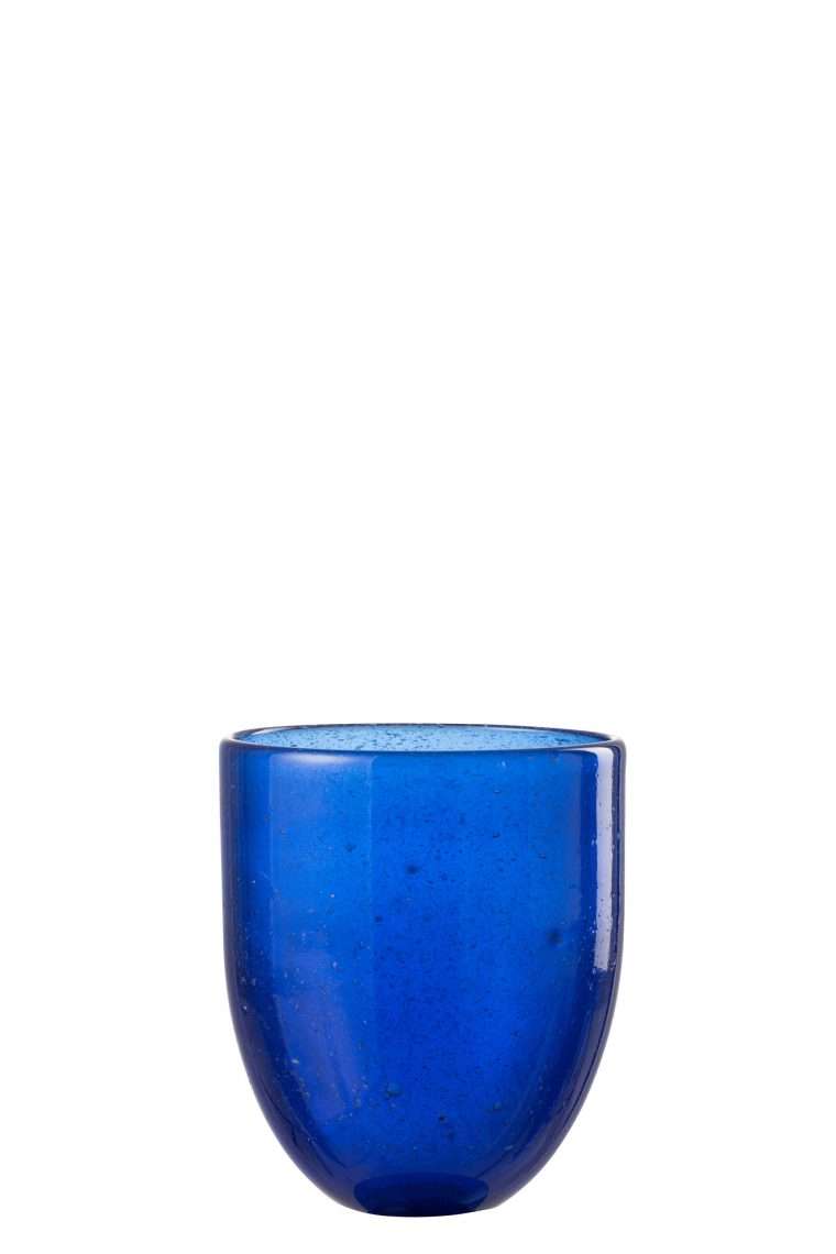 Verre à eau en verre bleu 8.5 x 9.5 cm