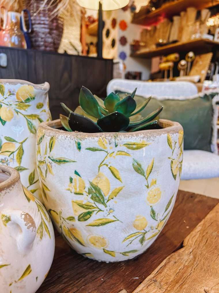 Pot lemona 17 cm Chaque pièce s’illumine avec le vase de citrons ! Dimensions : 17 cm