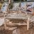 Banc en bois eucalyptus et fibre naturelle 80 cm RETRAIT MAG UNIQUEMENT