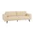 Canapé Ritalso beige velours côtelé avec pied en métal 3 places