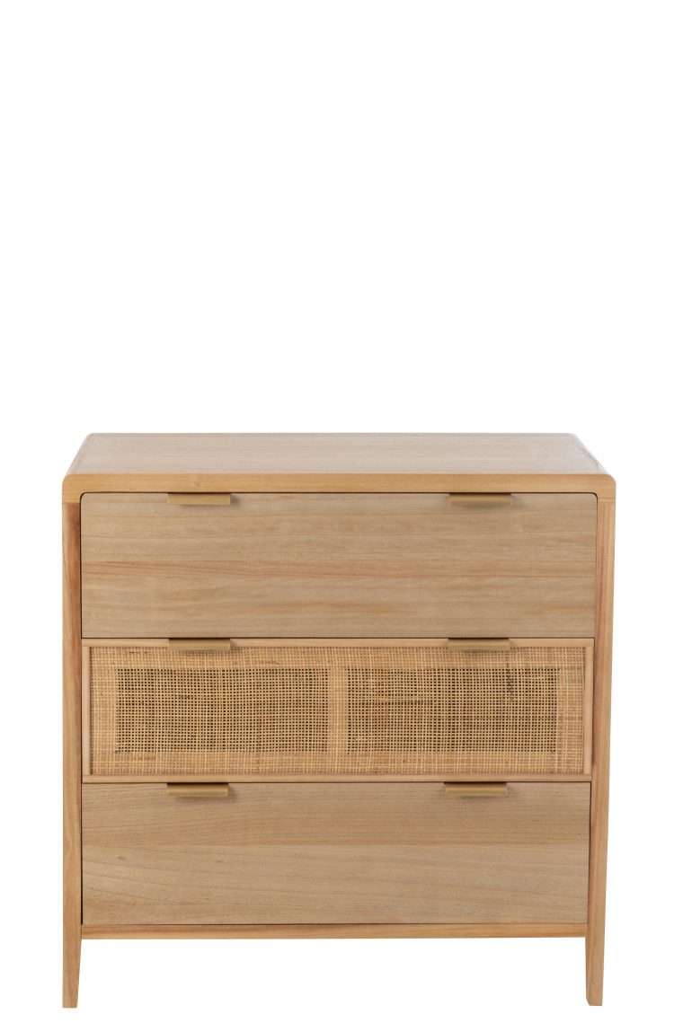 armoire en bois et rotin