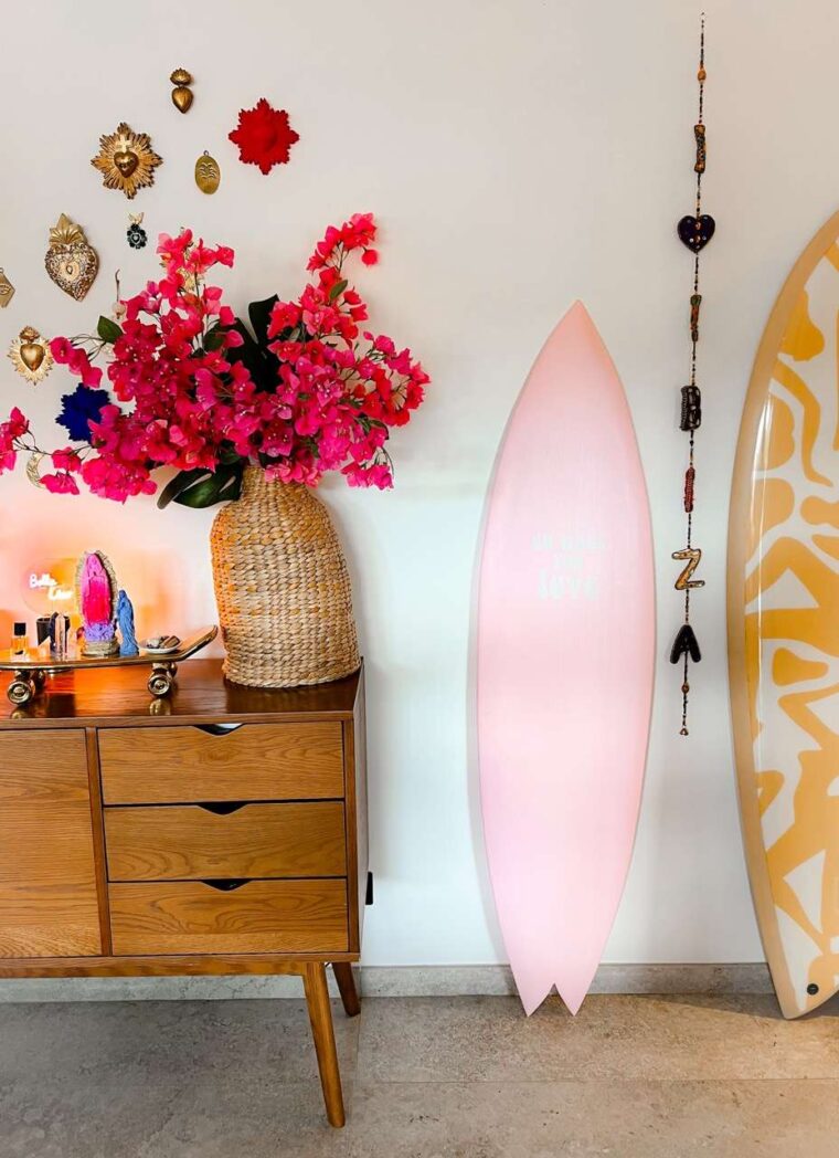 planche de surf décorative pastel