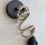 Suspension douille noire 110cm cable torsadé corde naturelle rosace