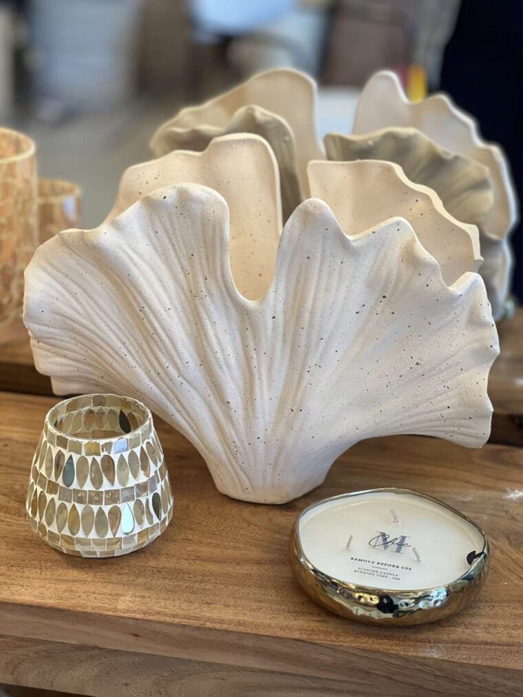 vase algue céramique sablée