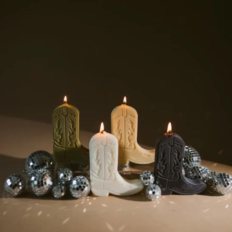 bougie Nashville boots santiag parfumée decoration idée cadeau