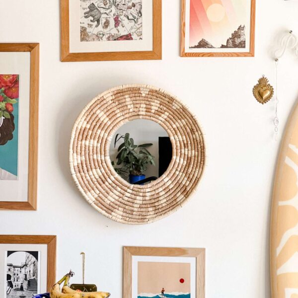 Miroir rond en rafia diam 62cm