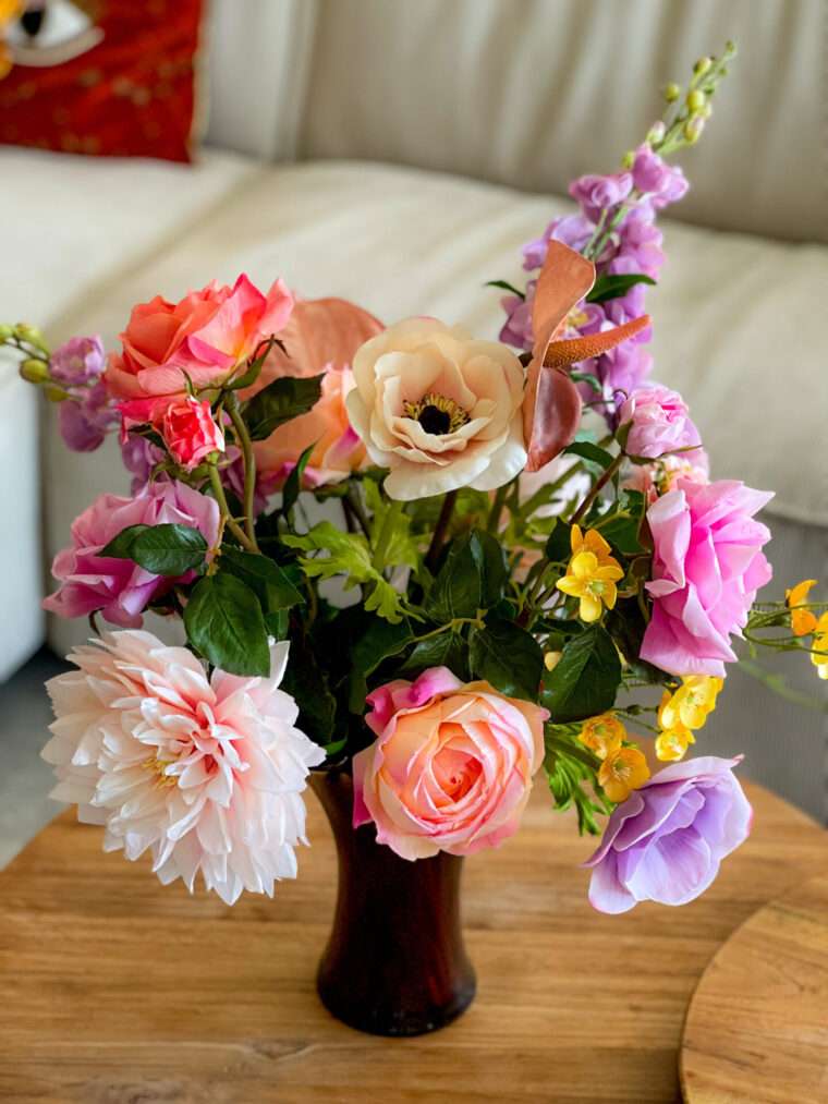 bouquet de fleurs artificielles réalistes decoration