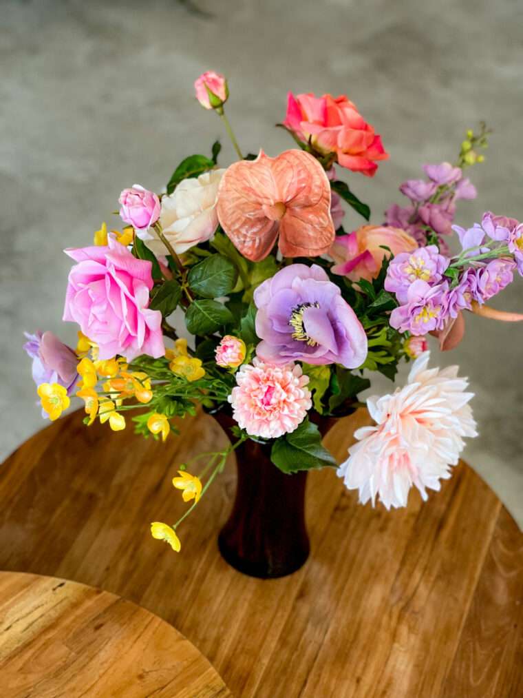 bouquet de fleurs artificielles réalistes decoration