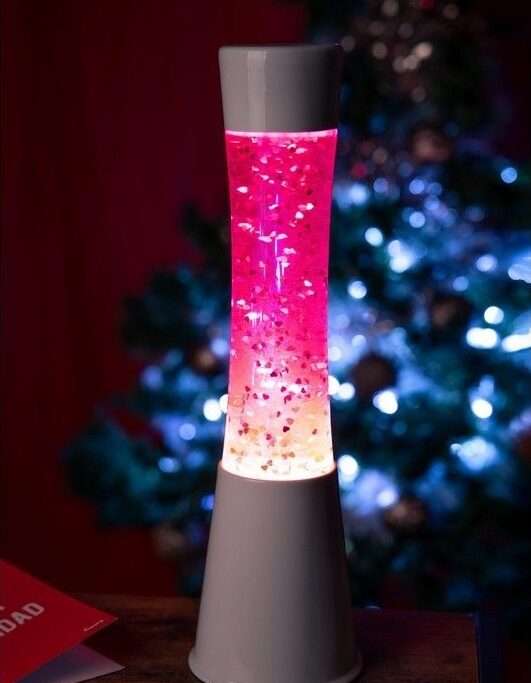 lampe lave à poser verre paillettes luminaires décoration galaxie