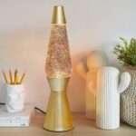 lampe lave à poser verre paillettes luminaires décoration