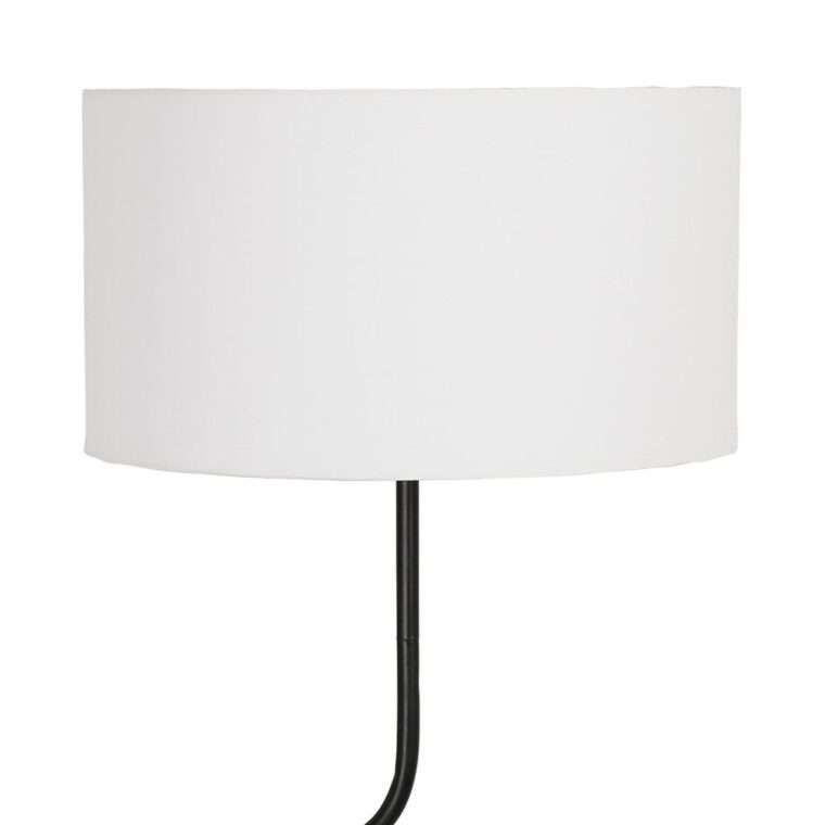 lampadaire funky en fer noir abat jour blanc luminaire lampe decoration sema yliades