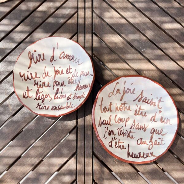 Saladiers texte « Véronique » diam 29 cm Saladiers texte « Véronique » diam 29 cm