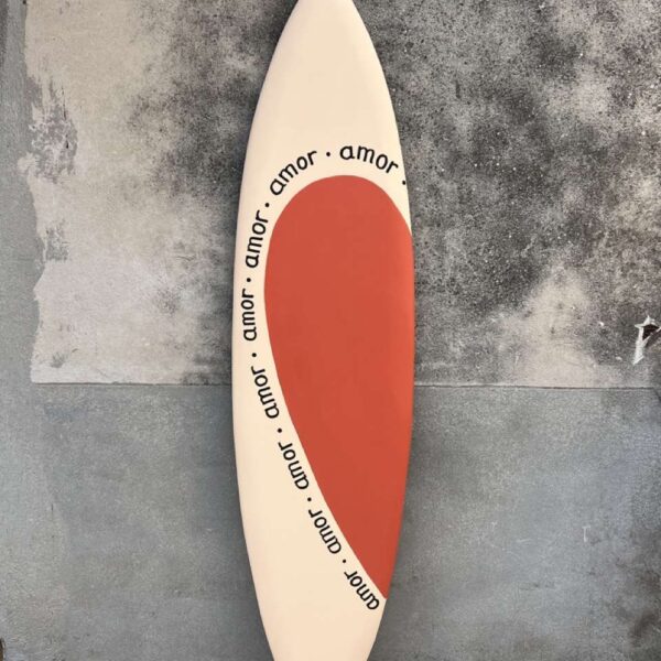 Planche demi coeur abricot/corail Planche demi coeur abricot/corail