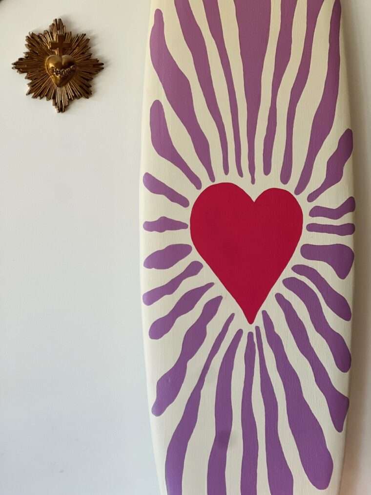 decorative decoration coeur heart soleil fait main peinture message maloha