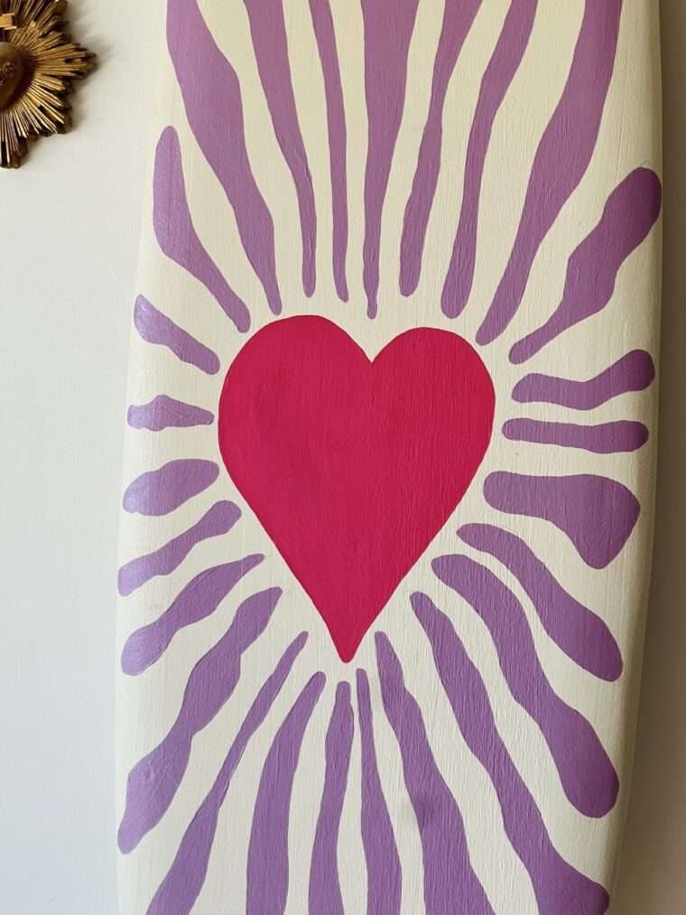 decorative decoration coeur heart soleil fait main peinture message maloha