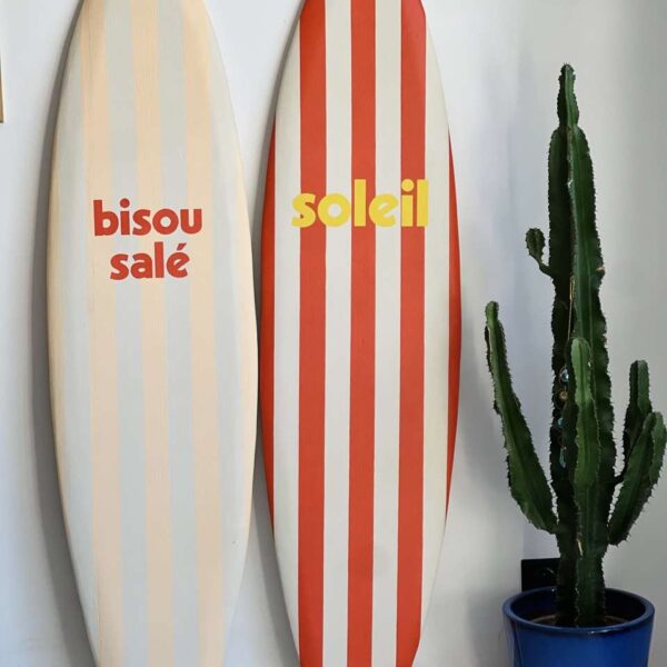 planche de surf deco decorative decoration bisou salé fait main