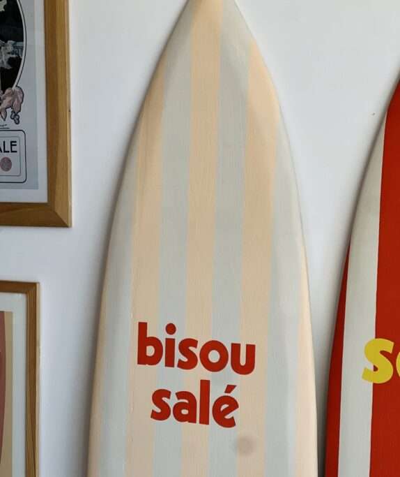 planche de surf deco decorative decoration bisou salé fait main