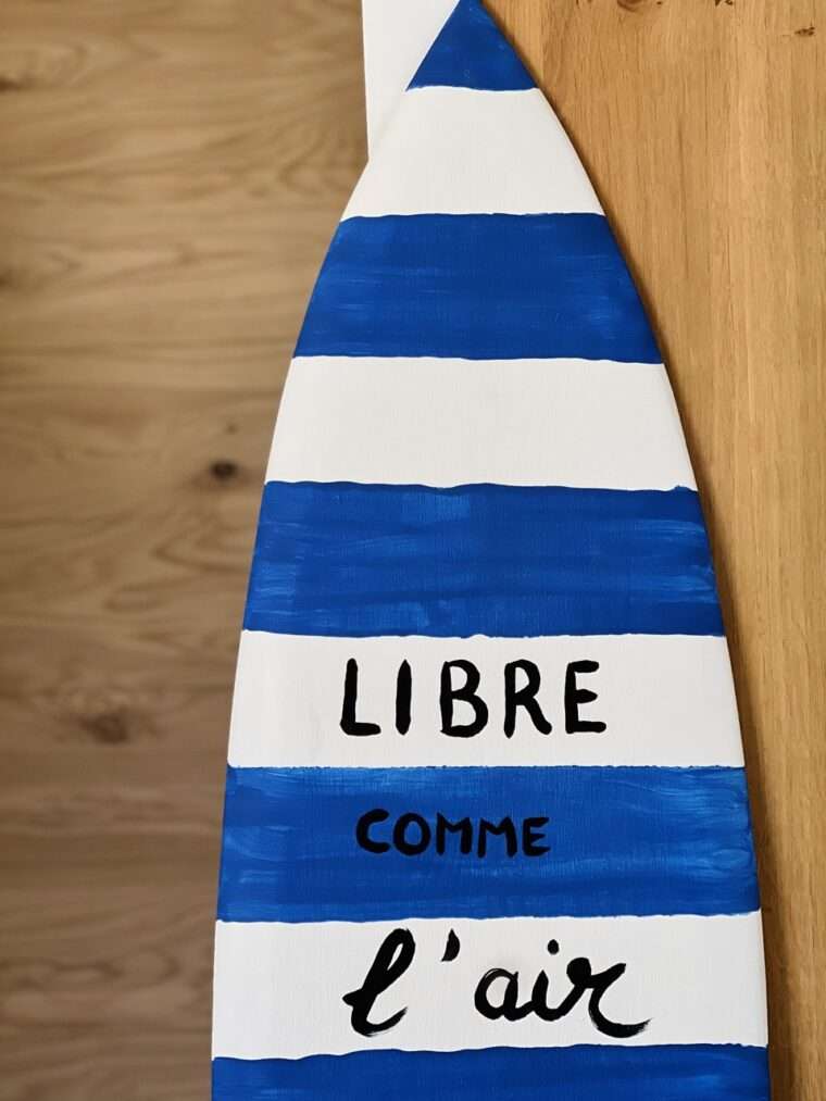 planche de surf deco decorative rayure bleu marinière maloha decoration