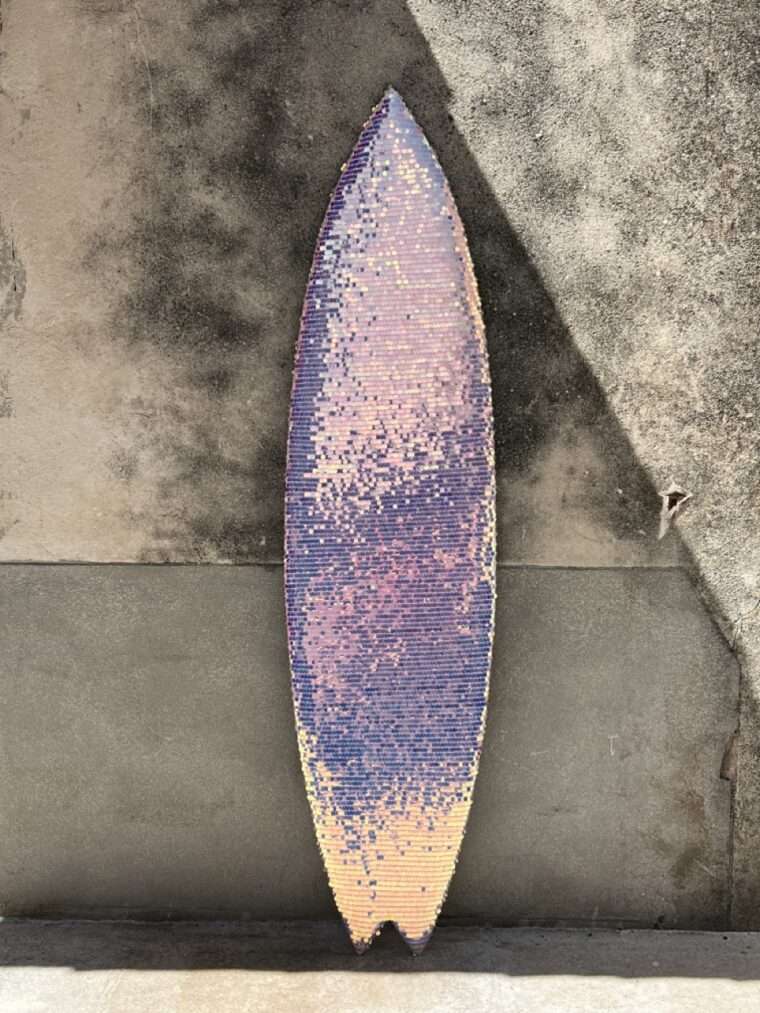planche de surf decoration mermaid sirène paillette