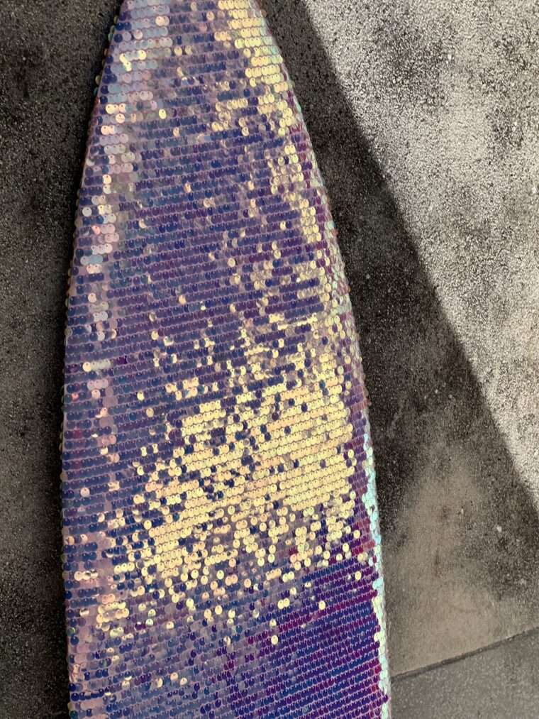 planche de surf decoration mermaid sirène paillette