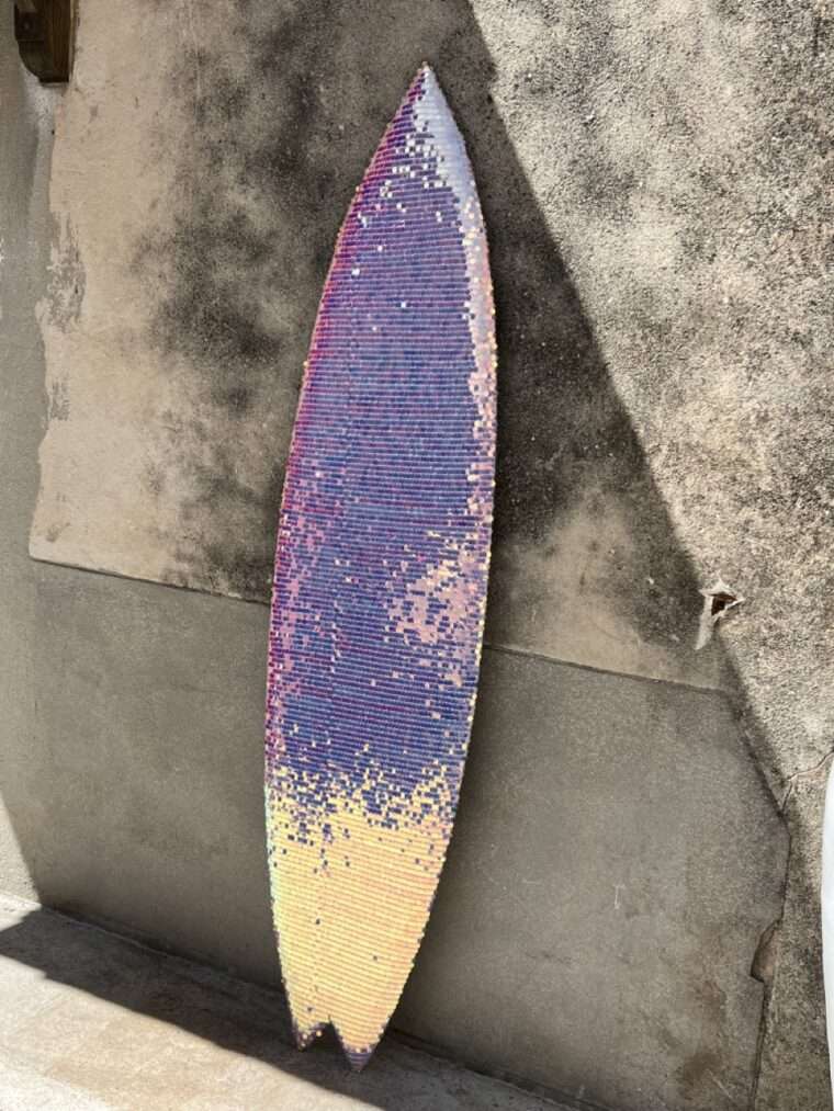 planche de surf decoration mermaid sirène paillette
