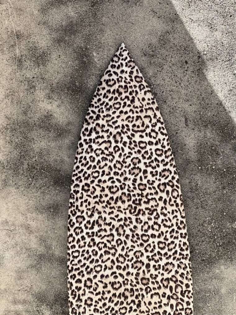 planche de surf decoration leopard motif