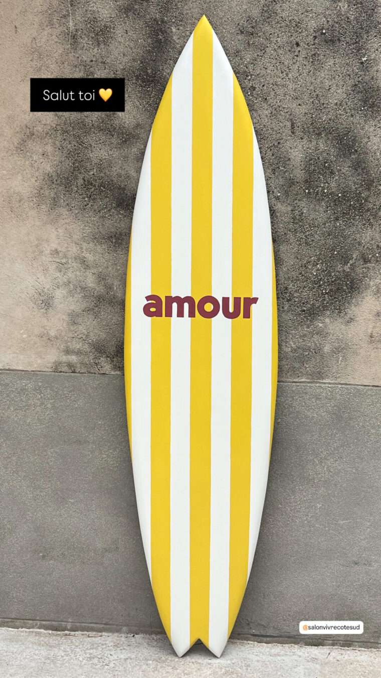 planche de surf decorative decoration murale originale tableau peinture artisanat