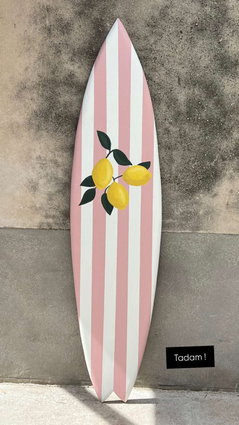 planche de surf decorative decoration murale originale tableau peinture artisanat