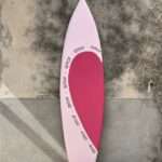 Planche demi coeur rose pale/fushia